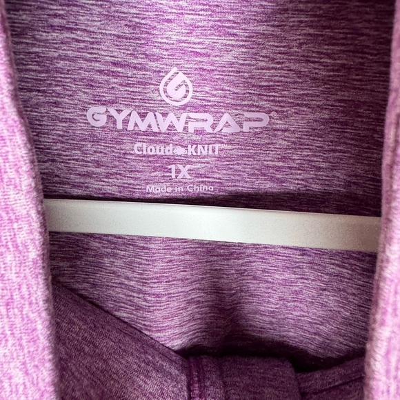 Gymwrap Heathered Knit Zip-Up Jacket W/Side Pockets Dahlia Purple Heather 1X - Picture 6 of 15